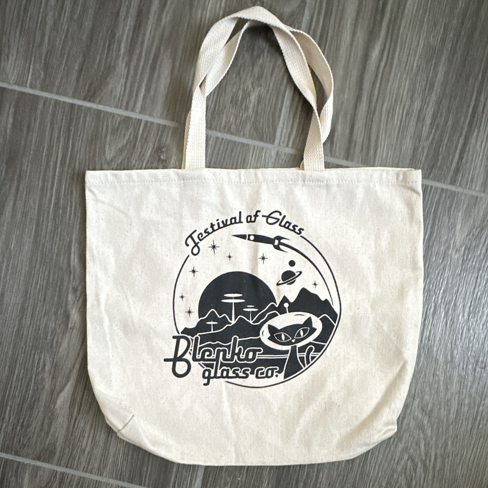 Blenko Glass Co. Festival of Glass Beige Tote Bag Graphic Print